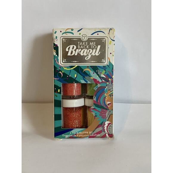 BH Cosmetics Take Me Back To brazil Rio 4 Piece Glitter Set Box Shimmer NEW Pris - Picture 1 of 8